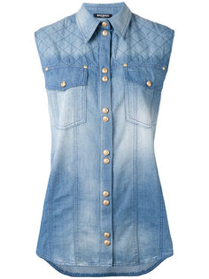 sleeveless denim blouse Balmain