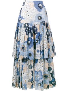 многослойная юбка с цветочным принтом Chloé