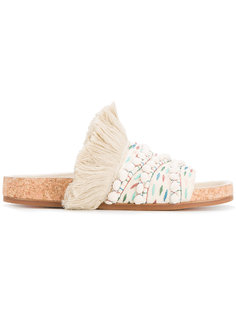 плетеные сандалии с бахромой Chloé