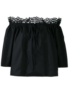 топ с вышивкой и открытыми плечами Temperley London
