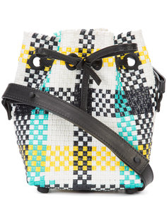 woven check hobo bag Trussardi