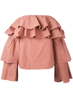 off-shoulder ruffled blouse Erika Cavallini