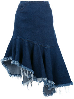 джинсовая юбка с бахромой Marquesalmeida