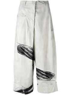 укороченные брюки с принтом  Rundholz