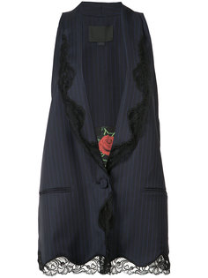 lace trim pinstripe oversized waistcoat Alexander Wang