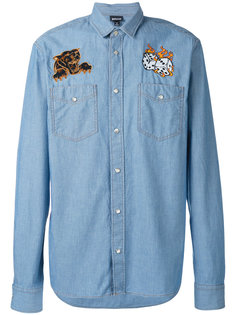 denim dice patch shirt Just Cavalli