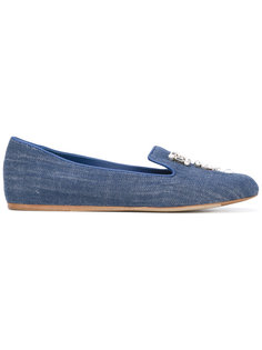 embellished denim slippers Le Silla