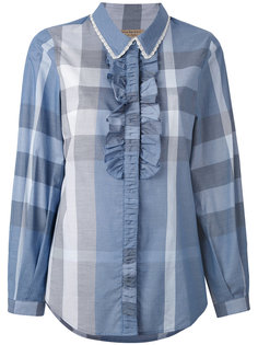 рубашка в клетку с рюшами Burberry