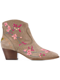 floral embroidered ankle boots Ash