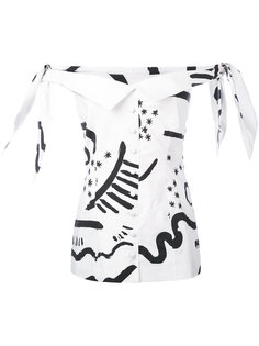 off-shoulder printed top Isa Arfen