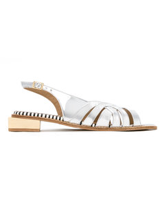metallic flat sandals Manolita