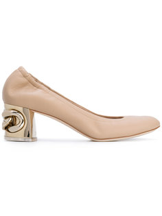 туфли с каблуком металлик Casadei