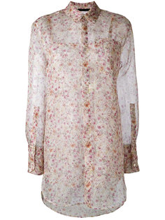 полупрозрачная рубашка с цветочным узором Calvin Klein Collection
