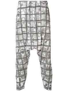 printed drop crotch trousers Homme Plissé Issey Miyake