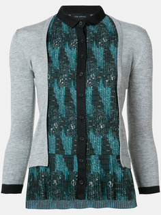 tribal print pleated cardigan Yigal Azrouel