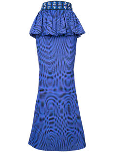 Moire peplum maxi shirt Mary Katrantzou