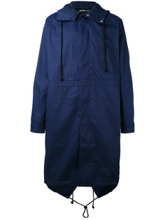 back print hooded coat Raf Simons