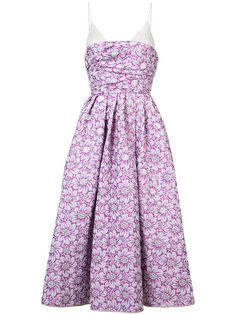 spaghetti strap floral evening dress Rochas