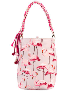 flamingos print shopping bag Red Valentino