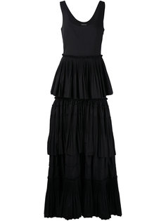 длинное платье с оборками Alberta Ferretti