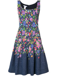 multi floral sleeveless scoop neck dress Oscar de la Renta