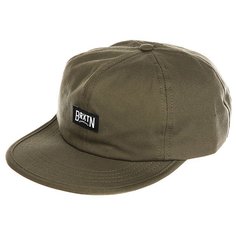 Бейсболка с прямым козырьком Brixton Langley Cap Olive