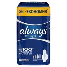ALWAYS Ultra Женские гигиенические прокладки ароматизированные Night Quatro 28 шт.