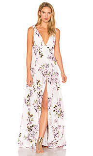 Deep v floral gown - BEACH RIOT