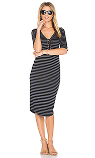 Stripe lace up dress - MONROW