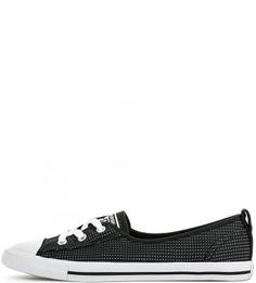 Текстильные балетки с имитацией шнуровки Converse