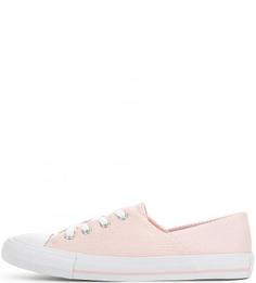 Текстильные кеды кораллового цвета Converse