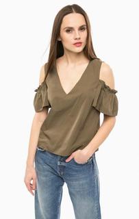 Трикотажный топ цвета хаки Pinko