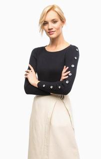 Синий джемпер с декоративными пуговицами Pennyblack