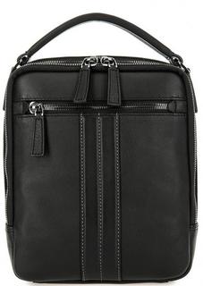 Черная кожаная сумка через плечо Gianni Conti