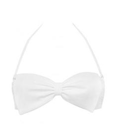 Белый купальный топ из полиамида со съемной лямкой MC2 Saint Barth