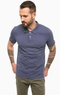 Футболка поло из хлопка синего цвета Mustang