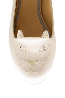 Атласные балетки Kitty Flats Charlotte Olympia