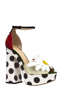 Кожаные босоножки Flower Power Charlotte Olympia