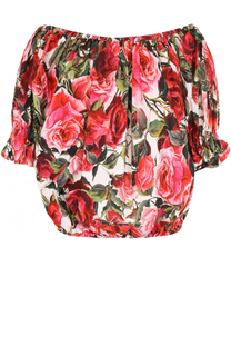 Топ с открытыми плечами и цыеточным принтом Dolce &amp; Gabbana