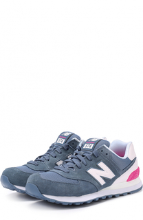 Замшевые кроссовки 574 с текстильной вставкой New Balance