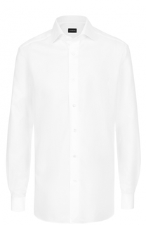Хлопковая сорочка с воротником акула Ermenegildo Zegna