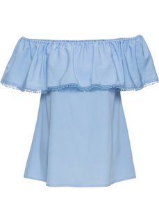 Блуза с открытыми плечами (нежно-голубой) Bonprix