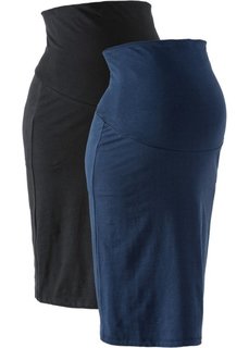 Для будущих мам: трикотажная юбка (2 шт.) (черный/темно-синий) Bonprix