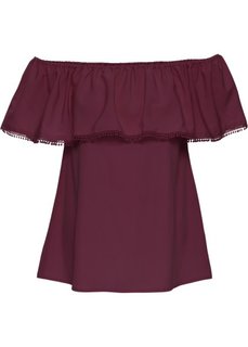Блуза с открытыми плечами (бордовый) Bonprix