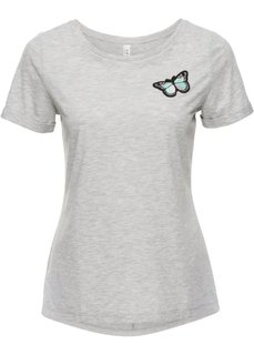 Футболка (светло-серый меланж) Bonprix