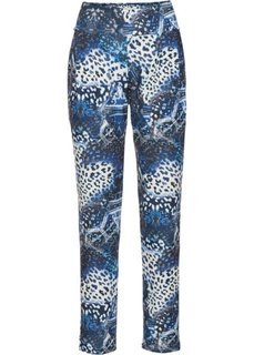 Трикотажные брюки (черный/синий с рисунком) Bonprix
