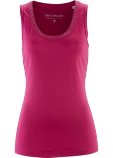 Топ с заклепками (красно-ягодный) Bonprix