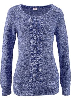Пуловер с длинным рукавом (сапфирно-синий меланж) Bonprix