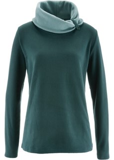 Флисовый свитер с длинным рукавом (петролевый) Bonprix