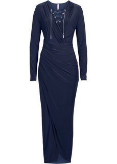 Платье с длинным рукавом (темно-синий) Bonprix